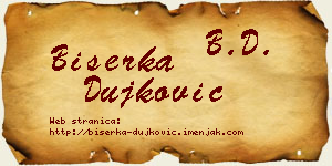 Biserka Dujković vizit kartica